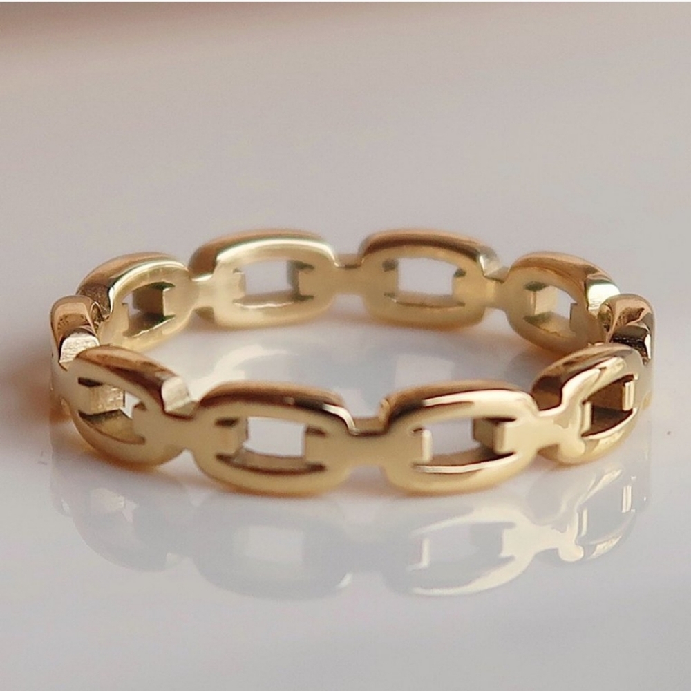 NEW 18K Gold Plated Chain Link Ring multiple sizes